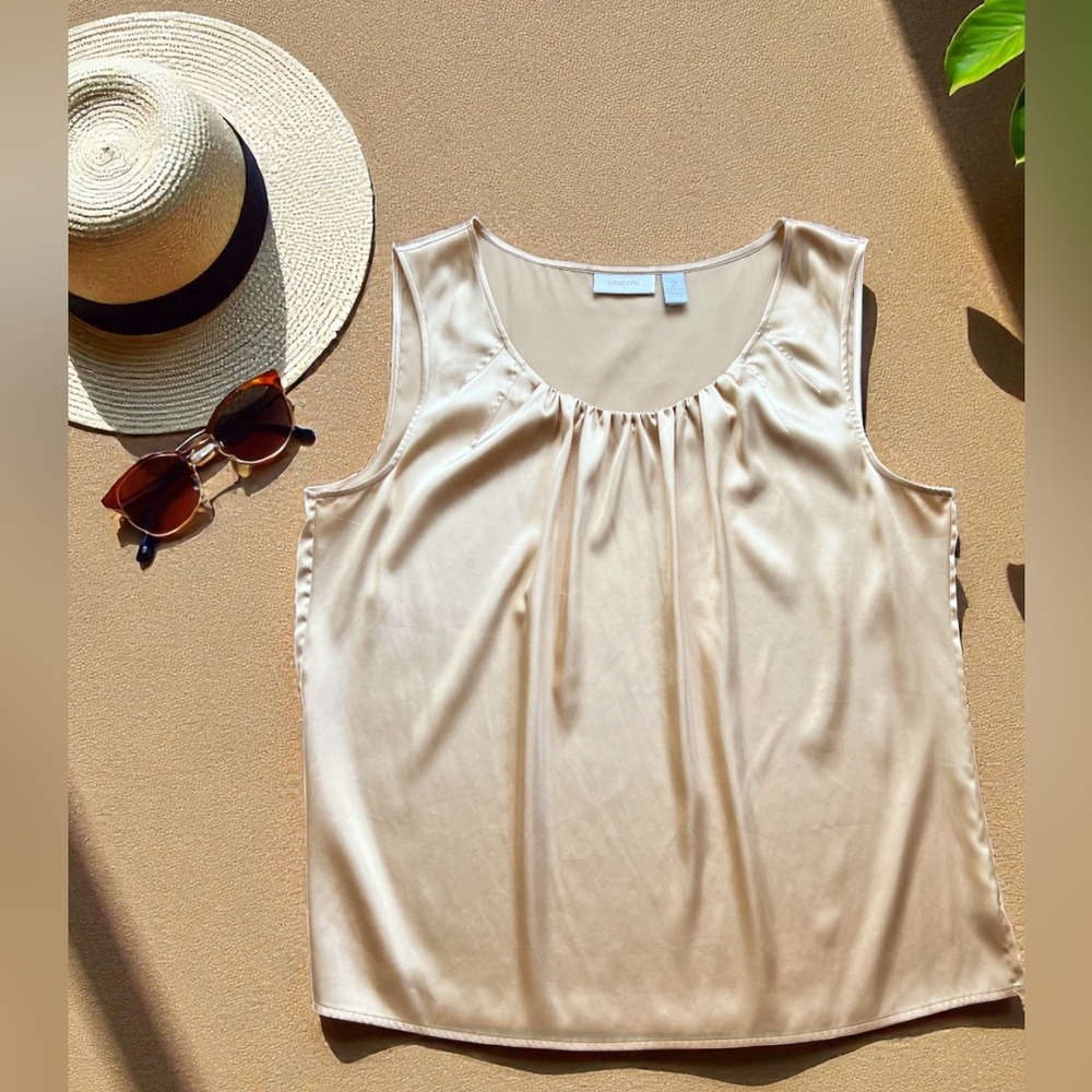 Chico's Shimmering Gold Sleeveless Blouse